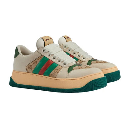 Sneakers casual a righe retrò: scarpe da strada comfort in pelle premium
